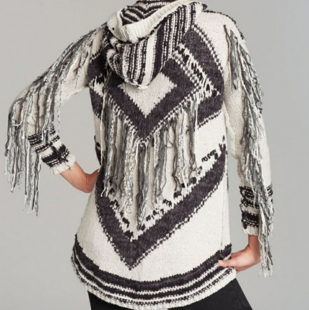 Free People Show Me the Way Fringe Boho Hooded - Picture 1 of 6